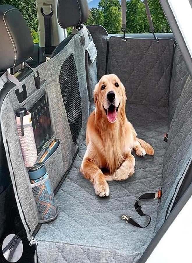 BLESSING PET SUPPLY Hanjo Pets Car Dog Cover Back Seat - Car Hammock for Dogs Waterproof - Dog Car Seat Cover for Back Seat with Mesh Window Multiple Pockets For Car/Truck/SUV Nonslip Rubber Back Washable Luxury Material - Image 1